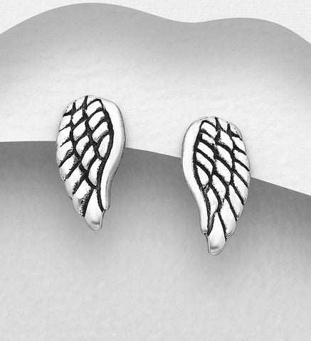 Angel Wings Stud Earrings in Sterling Silver