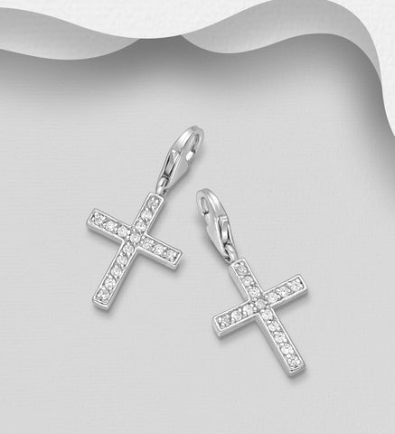 Cross Charm in Sterling Silver