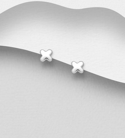 Cross Hatch Sterling Silver Earrings