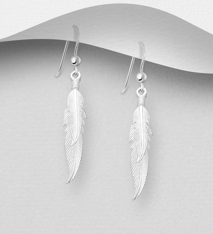 Lucky Feather Earrings Sterling Silver