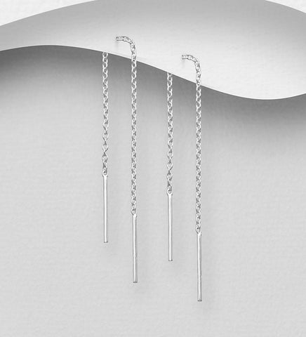 Threader Earrings in Sterling Silver