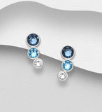 Stunning Swarovski Crystal Dress Earrings in Sterling Silver