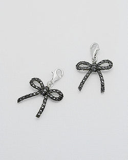 Lucky Bow Charm in Sterling Silver decorated with Crystal Glass