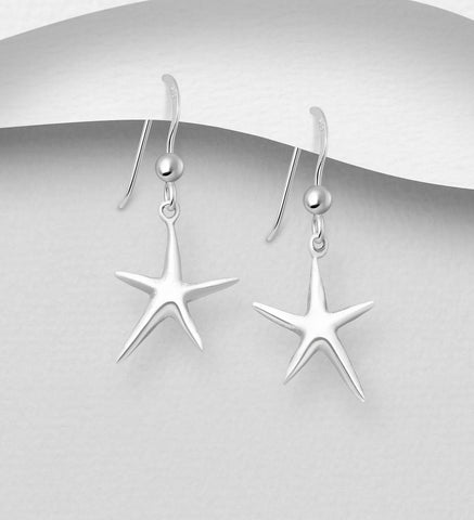 Dangly Starfish Earrings in Sterling Silver