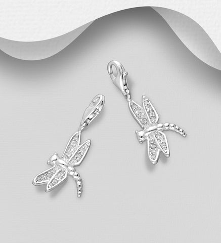 Dragonfly Charm in Sterling Silver