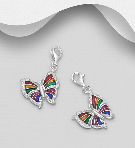 Beautiful Butterfly Charm in  Sterling Silver