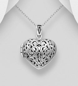 Filigree Heart Locket & Chain