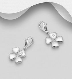 Lucky Clover Charm in  Sterling Silver