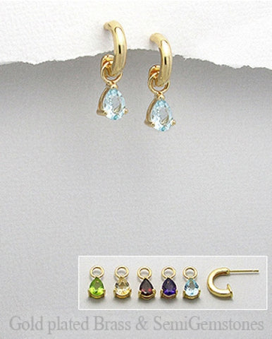 Pear shaped Raindrop Gemstone Earrings