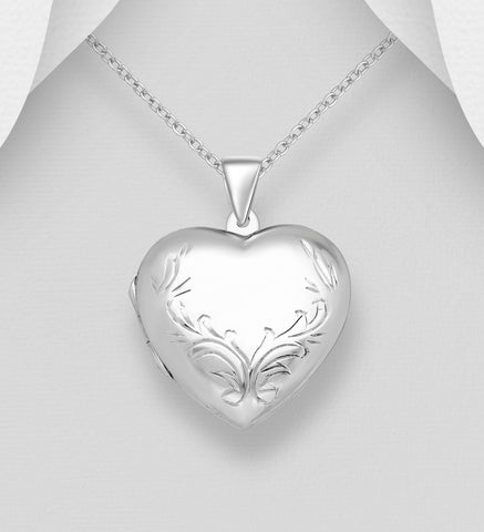 Leaf Heart Locket & Chain