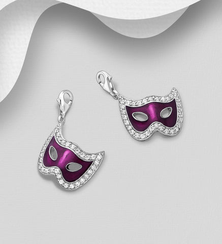 Stunning Mask Charm in Sterling Silver