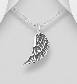 Mini Angel Wing Pendant in Sterling Silver