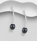 Luxurious Pearl Hook Earrimgs in Sterling Silver