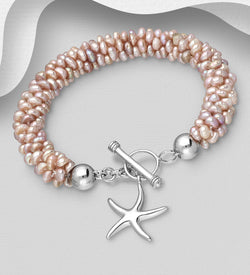 Pearl Bracelet with Starfish Charm