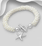 Pearl Bracelet with Starfish Charm