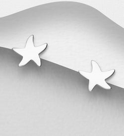 Stud Starfish Earrings in Sterling Silver