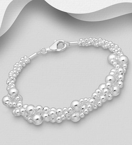 Stunning Sterling Silver Ball Beads Bracelet