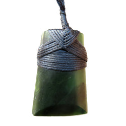 Beautiful Greenstone Toki Pendant on black cord
