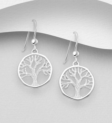 Tree of Life Earrings Sterling Silver