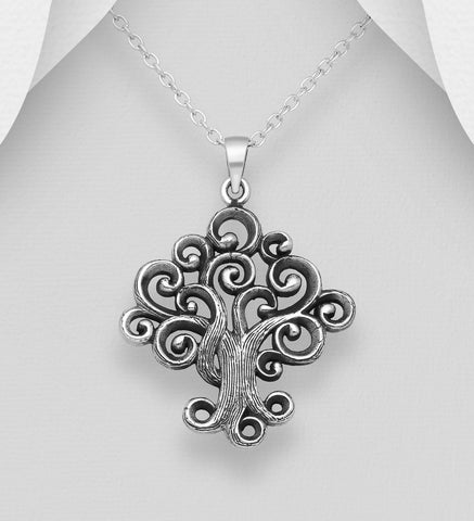 Tree of Life Pendant in Sterling Silver with antique finish