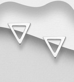 Triangle Stud Earrings in Sterling Silver