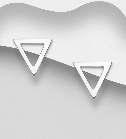 Triangle Stud Earrings in Sterling Silver